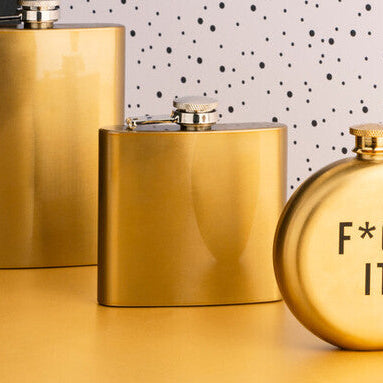 Auden 5oz Gold Finish Stainless Steel Hip Flask