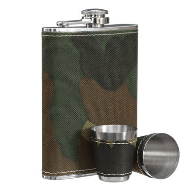 Auden Camouflage Hip Flask And Shot Glasses Set