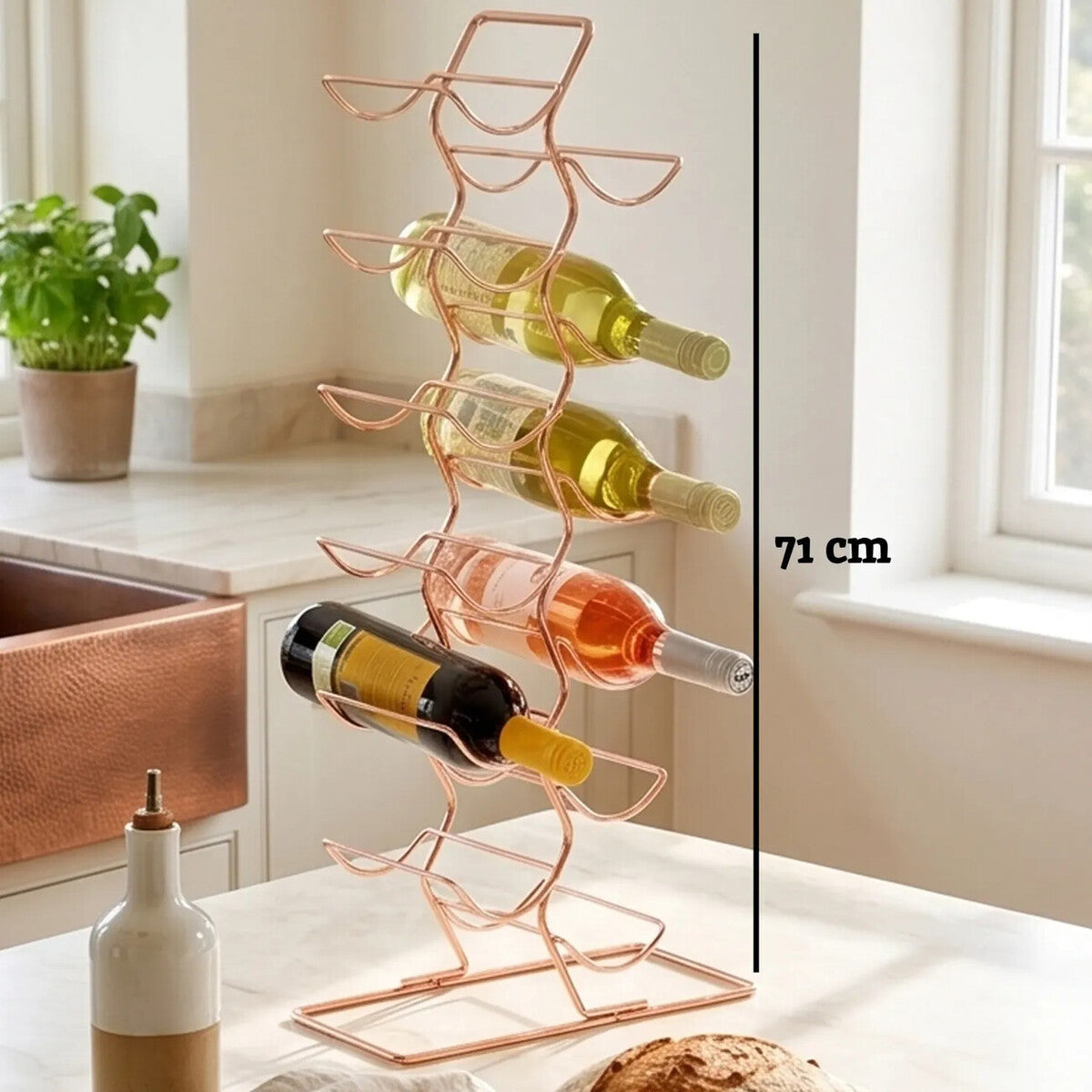 Wren 12 Tier Wine Rack With Copper Finish