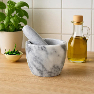 Grey Marble Tapered Mortar and Pestle | Salerno