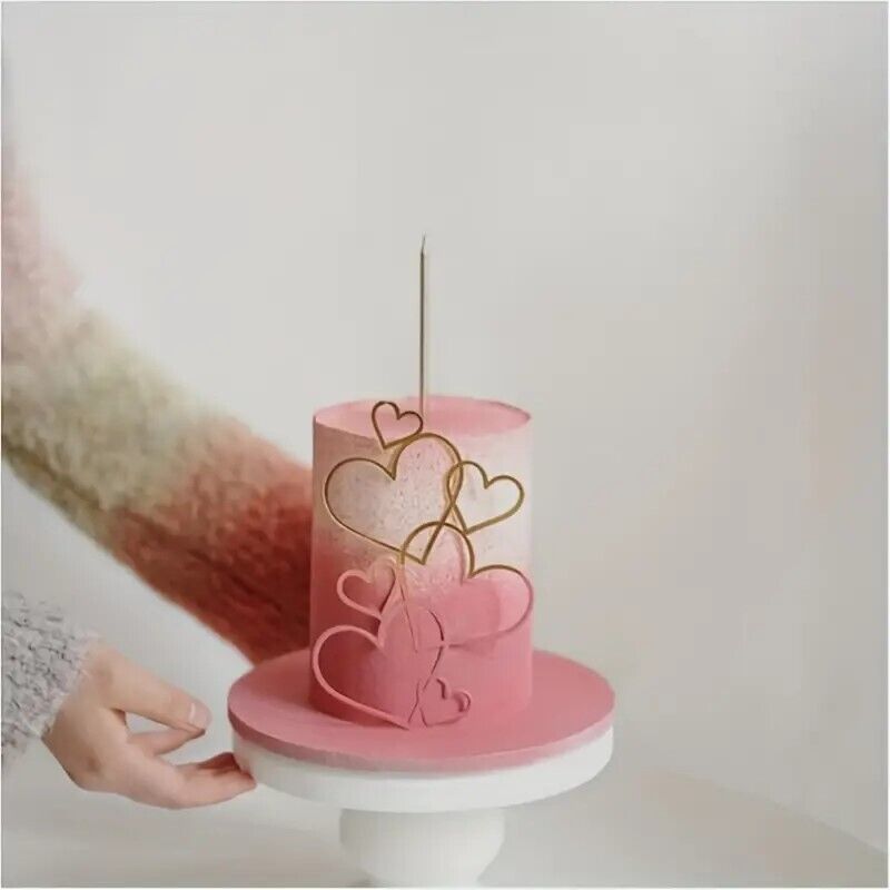 Elegant 7-Heart Cake Topper, Wedding Cake Decoration