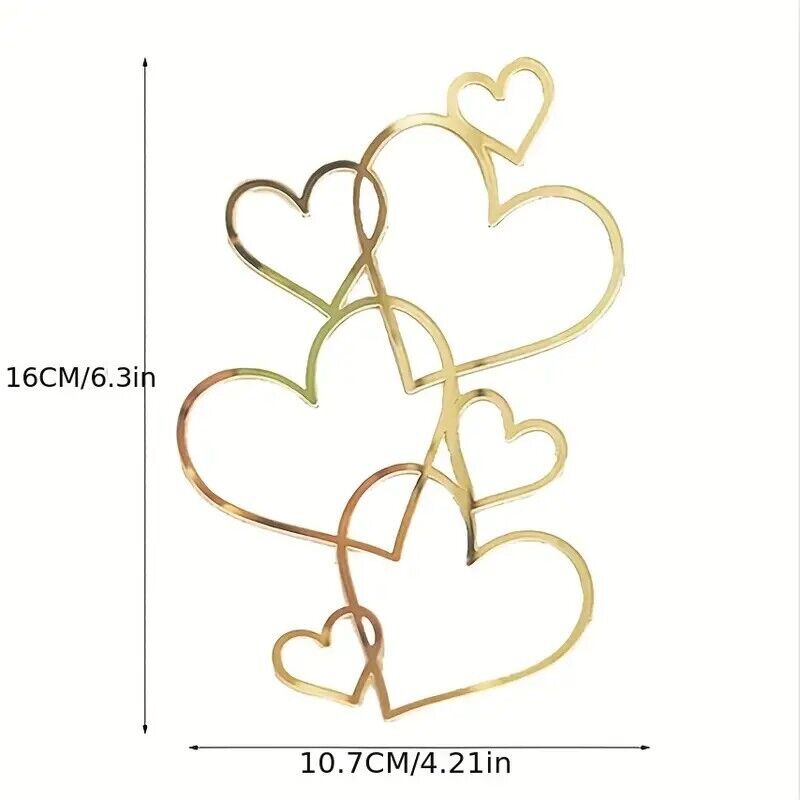Elegant 7-Heart Cake Topper, Wedding Cake Decoration