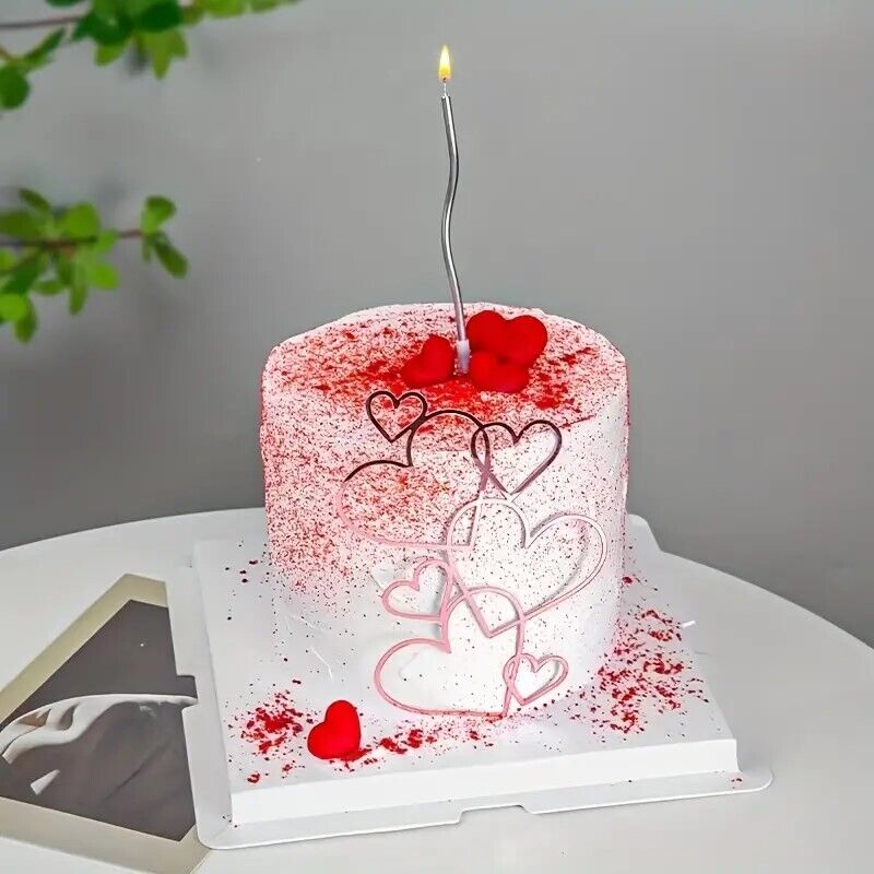 Elegant 7-Heart Cake Topper, Wedding Cake Decoration