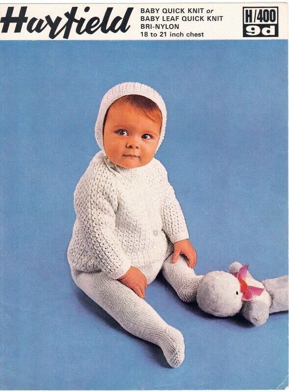 Vintage Hayfield Knitting Pattern No. 400 - Pram Set