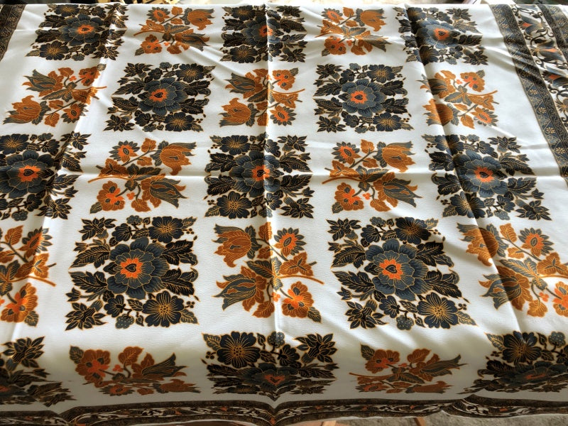 Vintage Ladies Head Square / Scarf - Hand Printed