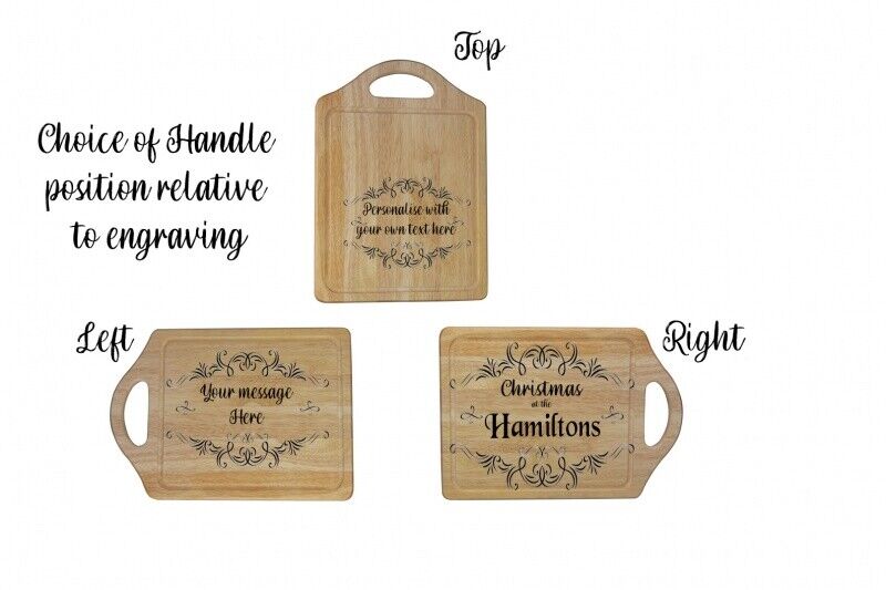 Personalised Handled Rubberwood Chopping Board