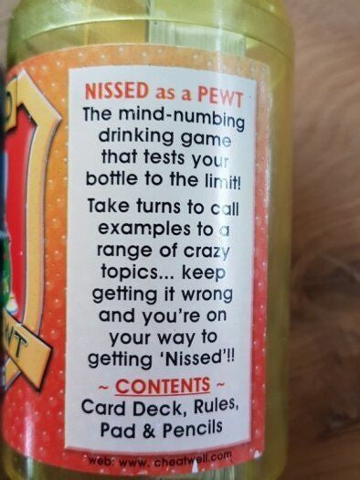 Cheatwell Games 'Nissed as a Pewt' Adult Drinking Game