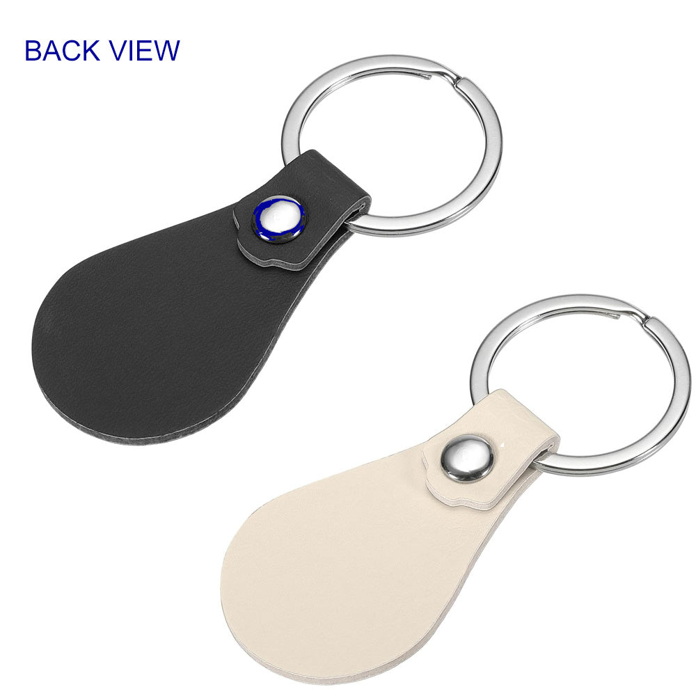 Personalised Engraved PU Leather Keyring Key Fob