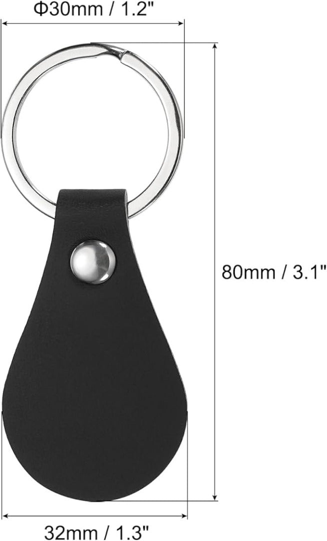 Personalised Engraved PU Leather Keyring Key Fob