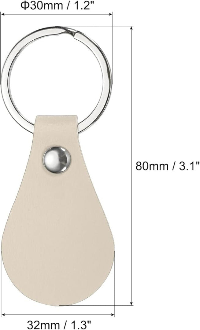 Personalised Engraved PU Leather Keyring Key Fob