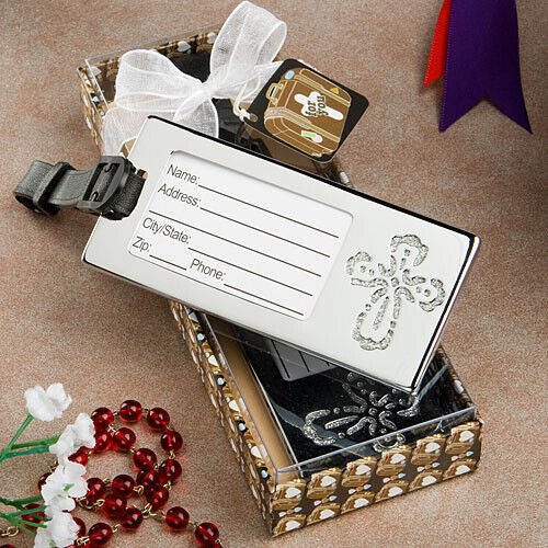Silver Metal Cross Design Luggage Tag