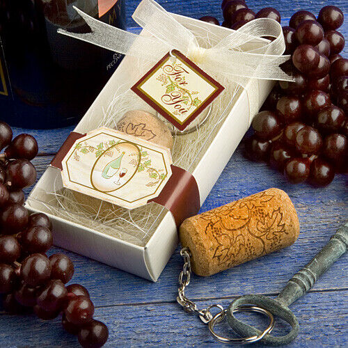 Wine Themed Cork Design Keychain