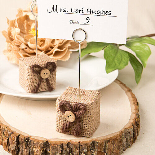 Rustic Burlap Place Card / Photo Holder
