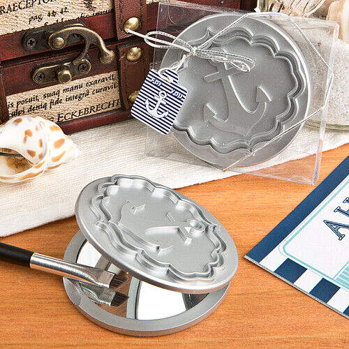 Round Compact Mirror With Anchor Design