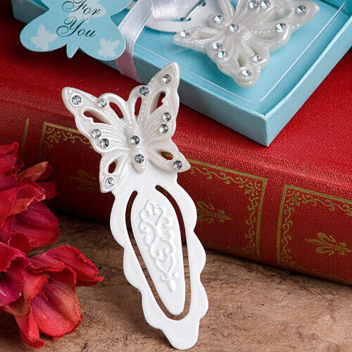 White Rhinestone Butterfly Design Bookmark