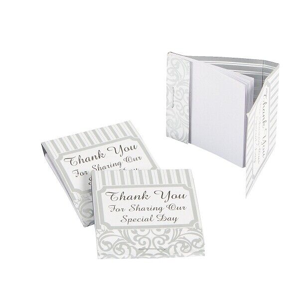 Silver Swirls Matchbook Notepads ~ Pack 12 Wedding Favors