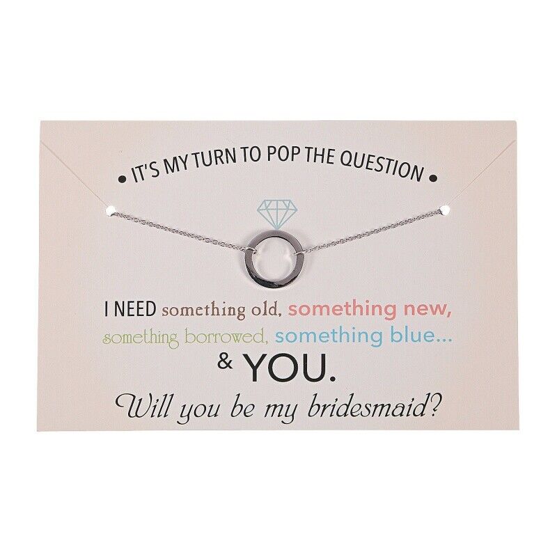 Pop the Question Bridesmaid Necklace with Card