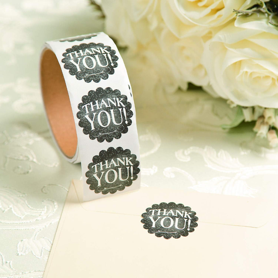 Chalkboard Style Thank You Stickers