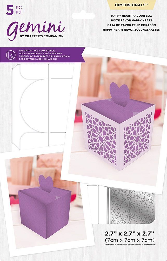 Gemini Dimensionals Die ~ Happy Heart Favour Box