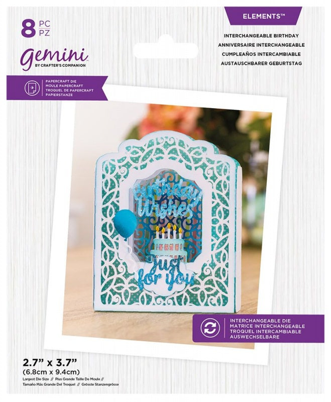 Gemini Elements Metal Die ~ Interchangeable Birthday
