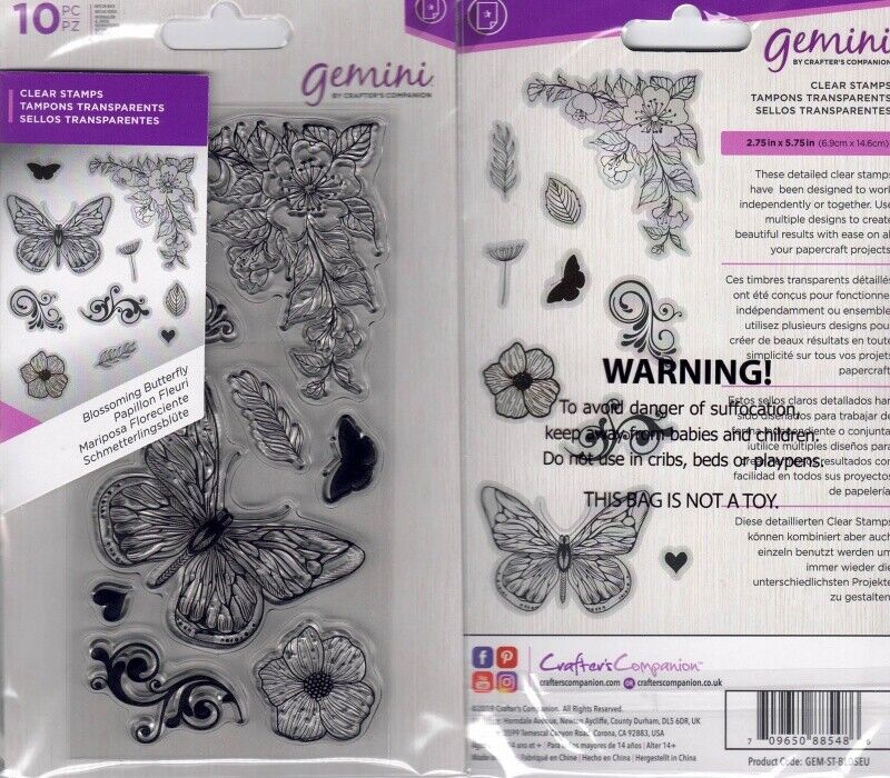 Gemini Clear Stamp - Blossoming Butterfly