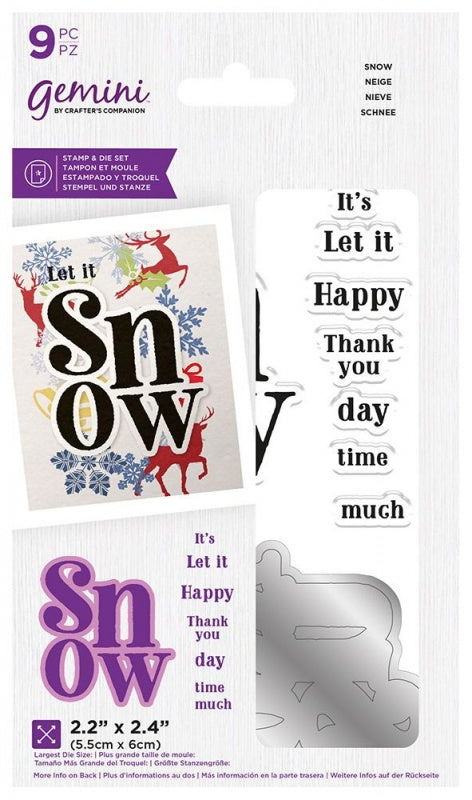 Gemini Christmas Word Stamp & Die - Snow