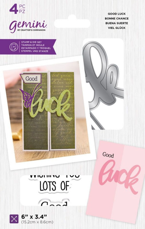 Gemini Gatefold Stamp & Die Set ~ Good Luck