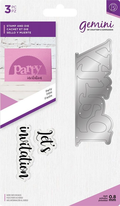 Gemini Stamp & Die Set - Party