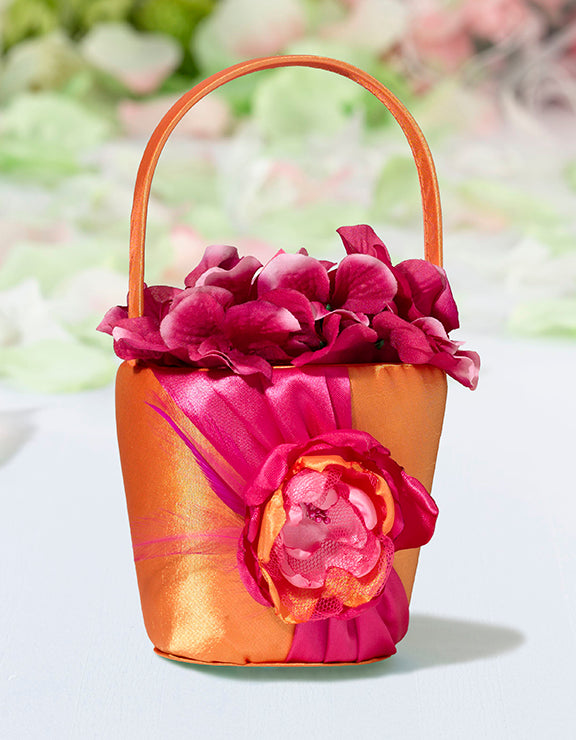 Lillian Rose Hot Pink/Orange Flower Basket