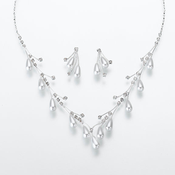 Pearl Drop Necklace & Earring Set