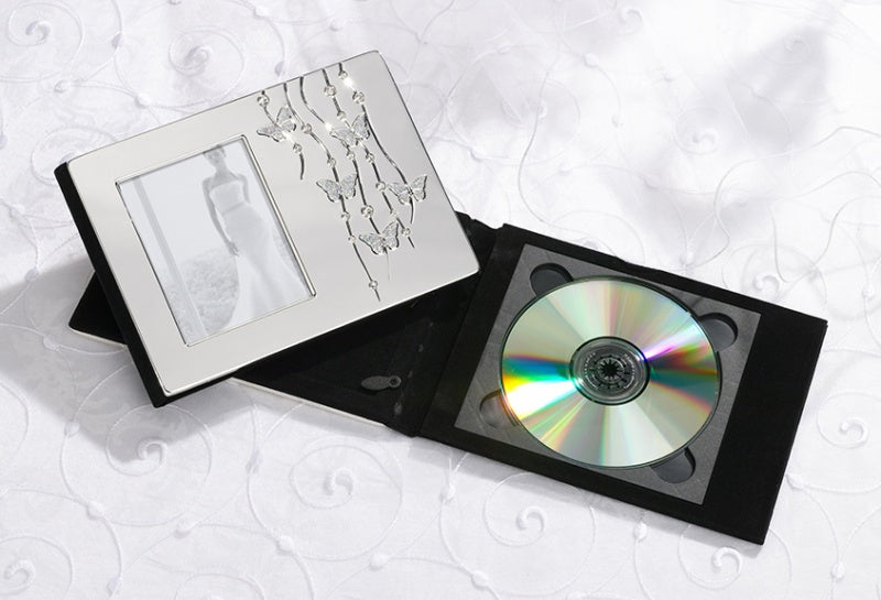 Silver Plated Butterfly Design CD/DVD Holder