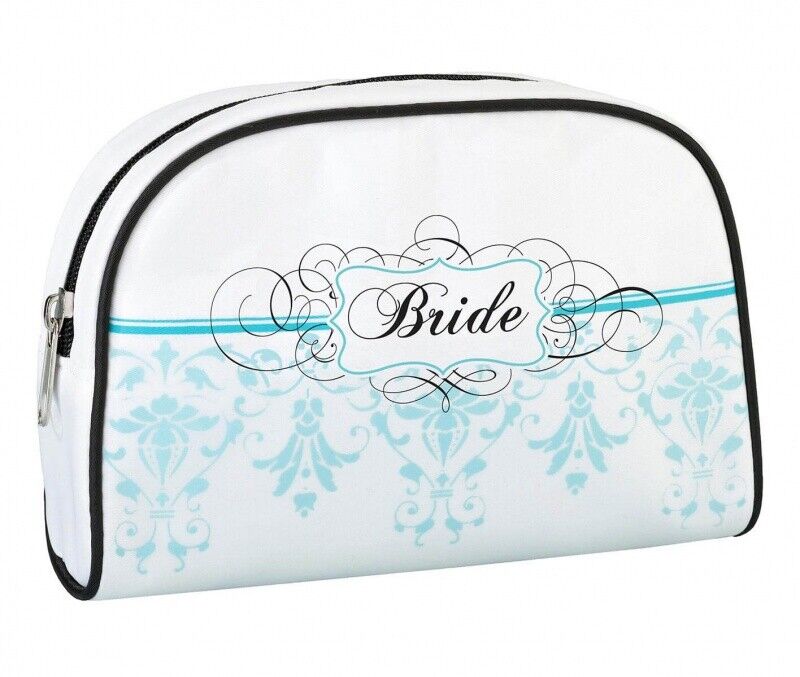 Lillian Rose Aqua Bride Travel Makeup Bag