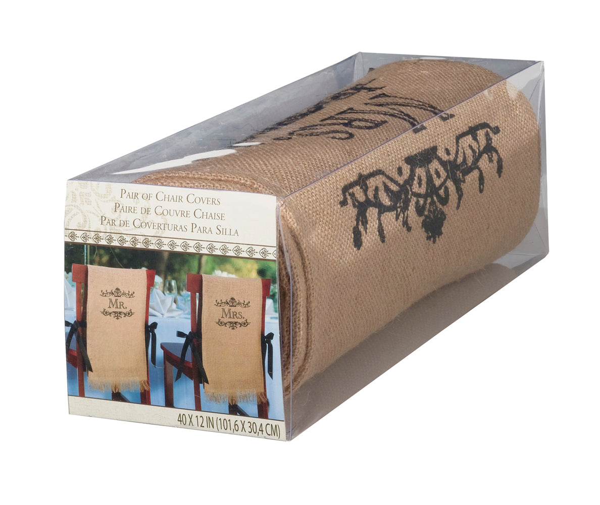 Rustic Mr. & Mrs. Burlap Chair Covers