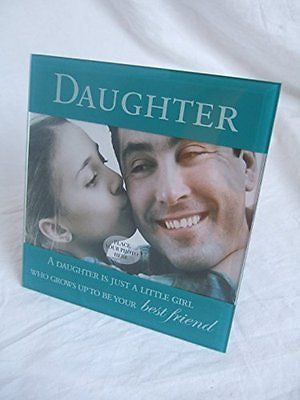 "Daughter" Sentimental Jade Green Glass 6" x 4" (15x10cm) Photo Frame with Sentimemnt