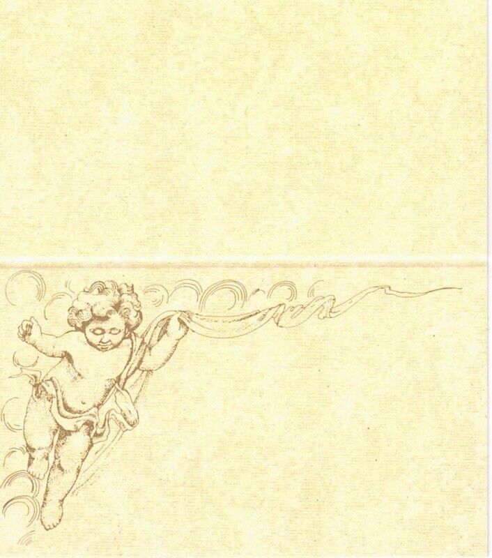 Ivory Cherub Design Tent Place Card ~ Pk 10