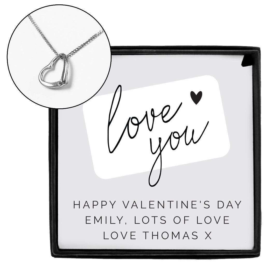 Personalised Love You Sterling Silver Necklace and Box