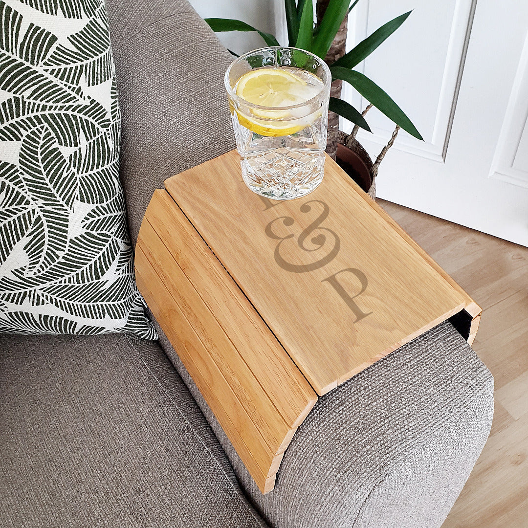 Personalised Wooden Sofa Tray - Initials