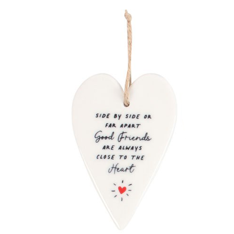 Lovely Heart Ceramic Mini Sign - Good Friends