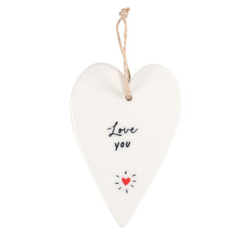 Lovely Heart Ceramic Mini Sign - Love You