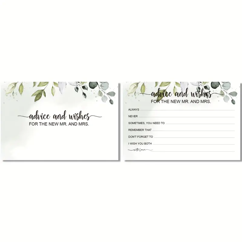 Heartfelt Advice & Wedding Wishes Cards - Guest Book Alternative