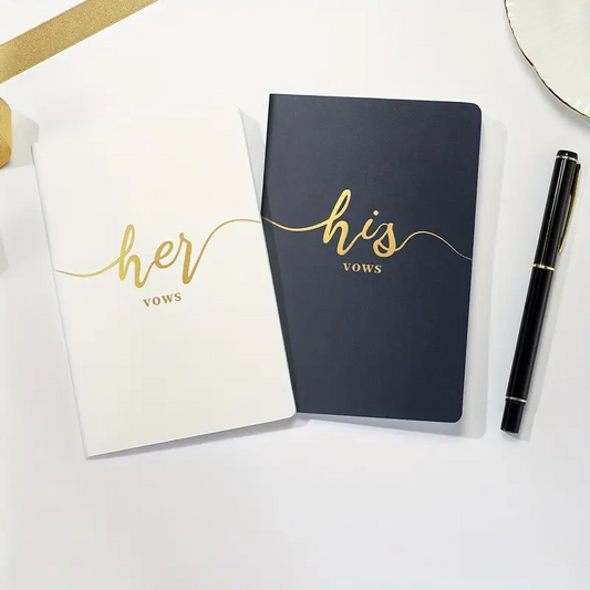 His & Hers Luxury Vow Books - Black/White