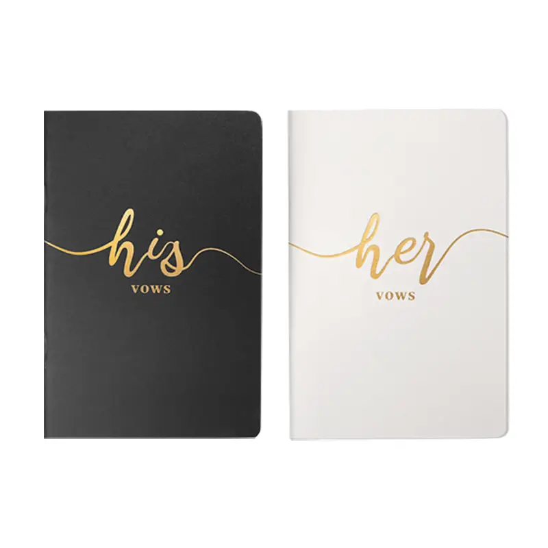 His & Hers Luxury Vow Books - Black/White