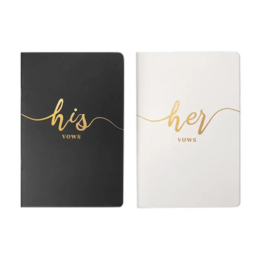 His & Hers Luxury Vow Books - Black/White