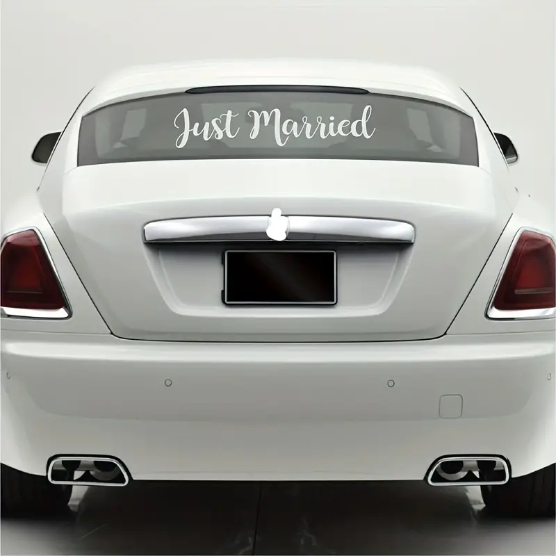 Just Married! Wedding Day Car Sticker Decal