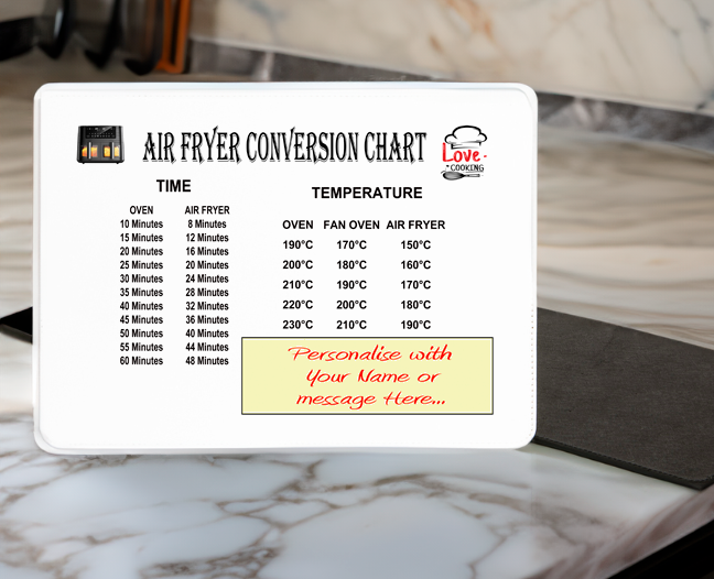 Air Fryer Coversion Chart - Faux Leather Trivet Worktop Saver