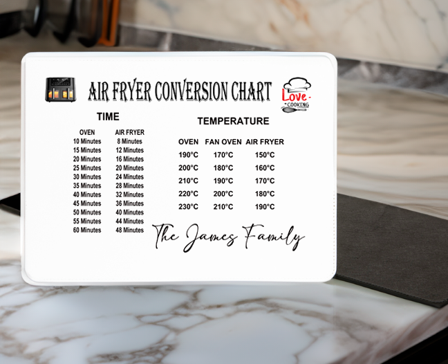 Air Fryer Coversion Chart - Faux Leather Trivet Worktop Saver