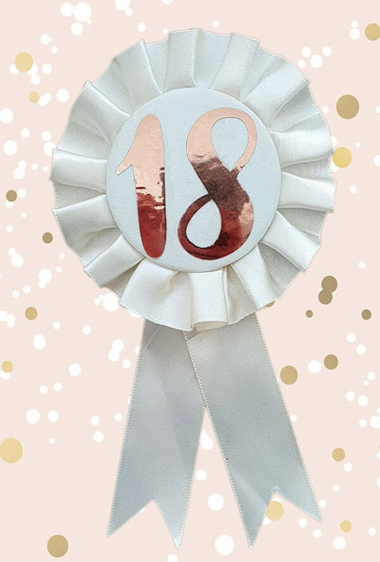 Cream & Gold 18th Birthday Rosette Badge