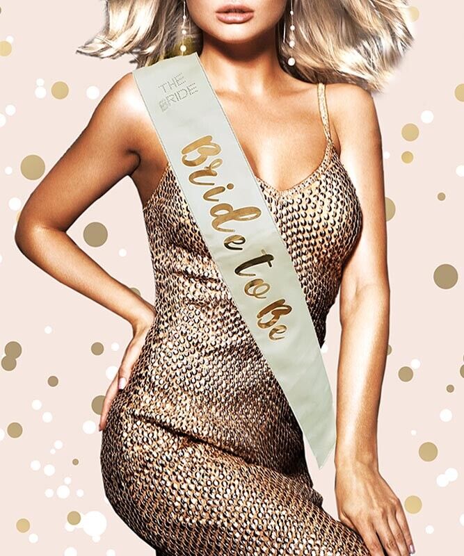 Cream & Gold Bride to Be Sash