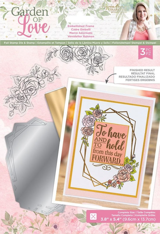 Garden of Love Foil Stamp Die and Stamp Set - Embellished Frame
