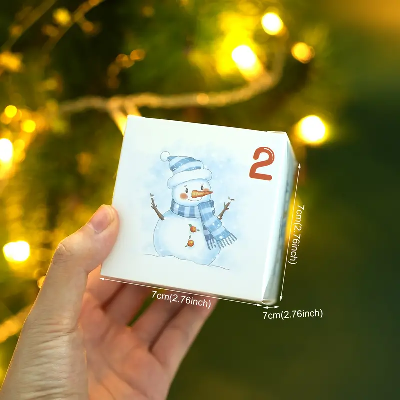 Ice Blue Numbered Christmas Advent Calendar Gift Boxes - Set 24